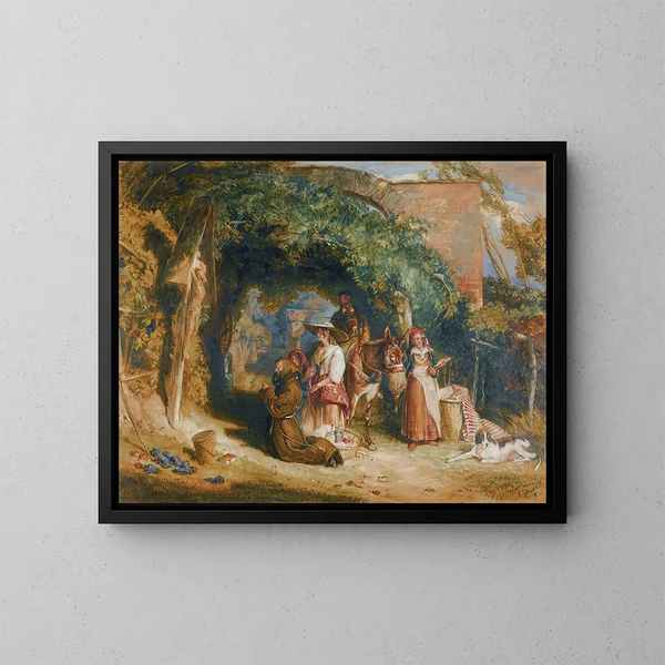 Italienska Tyrols bönder i bön - John Frederick Lewis — inramlat konstverk på väggen