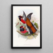 Trogon de Diard - John Gould — inramlat konstverk på väggen
