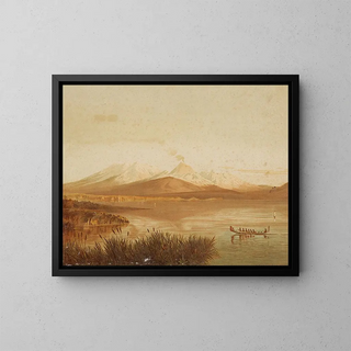 John Gully - Mts Ruapehu and Tongariro from Lake Taupo.webp