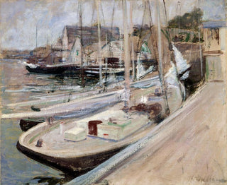Båtar för fiske i Gloucester - John Henry Twachtman — vy av konstverket