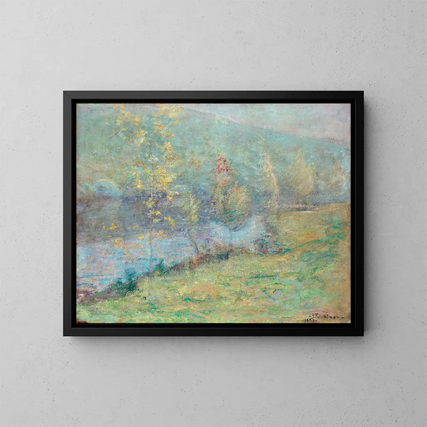 Morgondisig dimma - John Henry Twachtman — inramlat konstverk på väggen