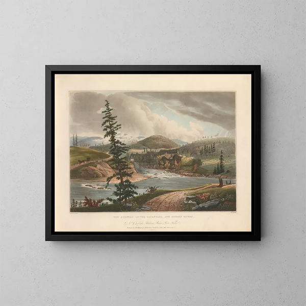 Confluence des rivières Sacandaga et Hudson - John Hill — inramlat konstverk på väggen