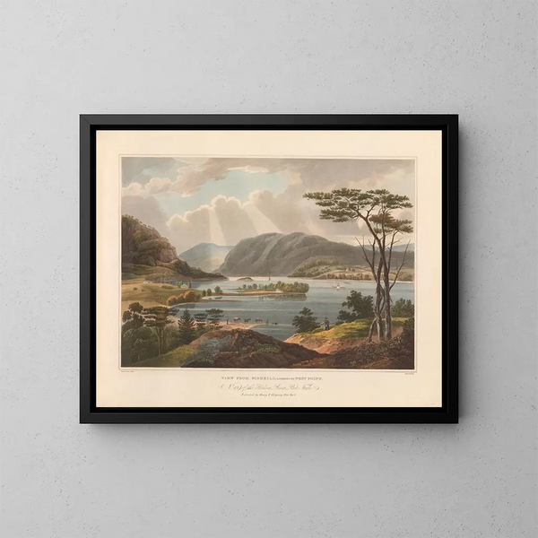 Vue de Fishkill vers West Point - John Hill — inramlat konstverk på väggen