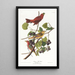 Tangara d'été - John James Audubon — inramlat konstverk på väggen