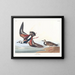 Bécasseau à collier - John James Audubon — inramlat konstverk på väggen
