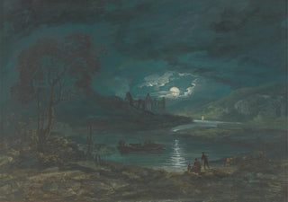 John Laporte - Night River Landscape with a Ruined Abbey.webp
