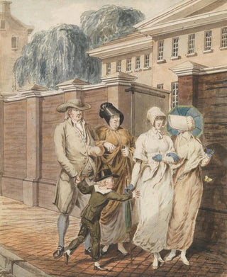 John Lewis Krimmel - Sunday Morning in front of the Arch Street Meeting House Philadelphia.webp