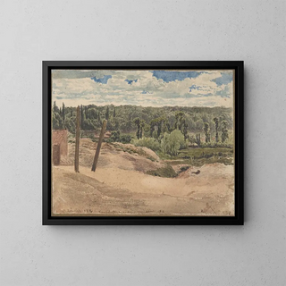 Vue des jardins de Kensington, Londres - John Linnell — inramlat konstverk på väggen