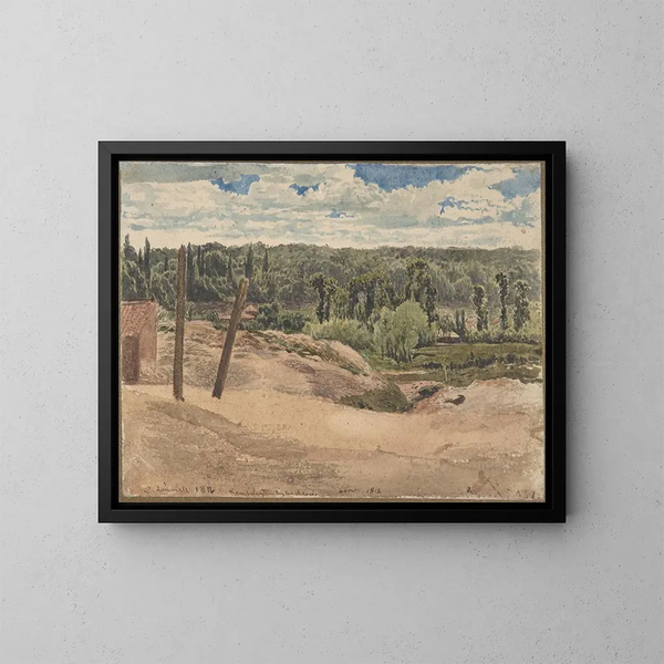 Vue des jardins de Kensington, Londres - John Linnell — inramlat konstverk på väggen