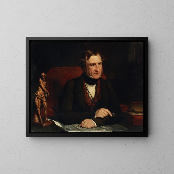 porträtt av Thomas Wyse 1791-1862, politiker, författare och diplomat - John Partridge — inramlat konstverk på väggen