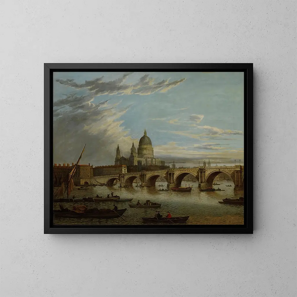 Vue du pont de Londres - John Paul — inramlat konstverk på väggen