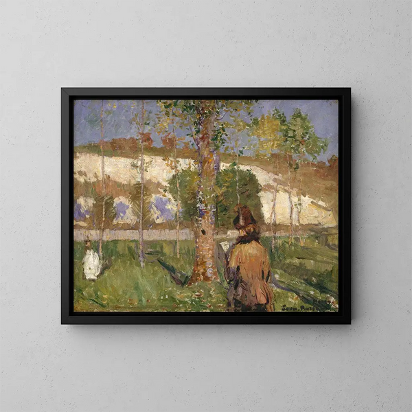 Madame Sisley på Loing-floden vid Moret - John Peter Russell — inramlat konstverk på väggen