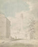 Washington Monument som tittar norrut över Washington Place i Baltimore, Maryland - John Rubens Smith — vy av konstverket
