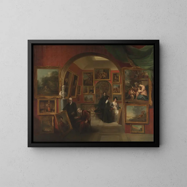 L'intérieur de la British Institution Gallery - John Scarlett Davis — inramlat konstverk på väggen