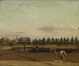 Excavation du canal des Régents avec vue sur la chapelle de Marylebone - John Seguier — vy av konstverket