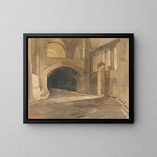 ingången till kapellet för Jesus, Norwich katedral - John Sell Cotman — inramlat konstverk på väggen