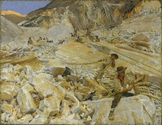 Descendre le marbre des carrières à Carrara - John Singer Sargent — vy av konstverket