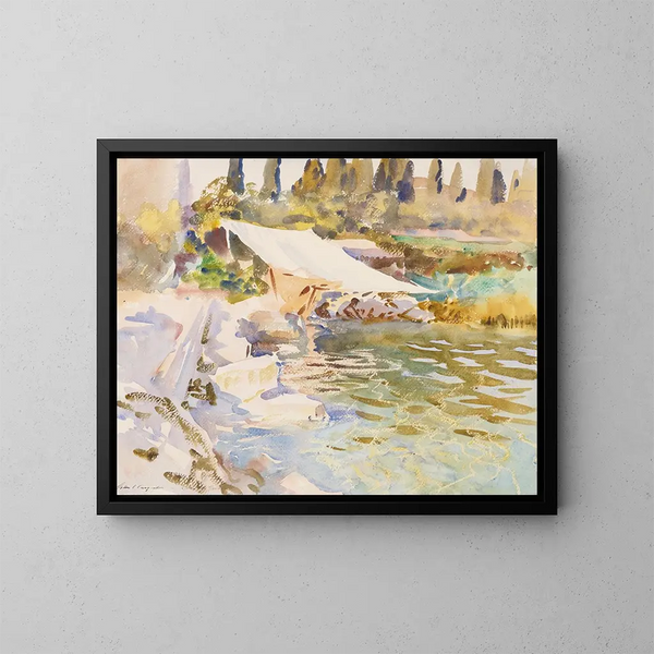 Lac de Garde - John Singer Sargent — inramlat konstverk på väggen