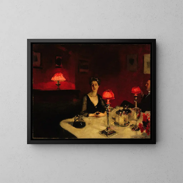 Le Verre de Porto - John Singer Sargent — inramlat konstverk på väggen