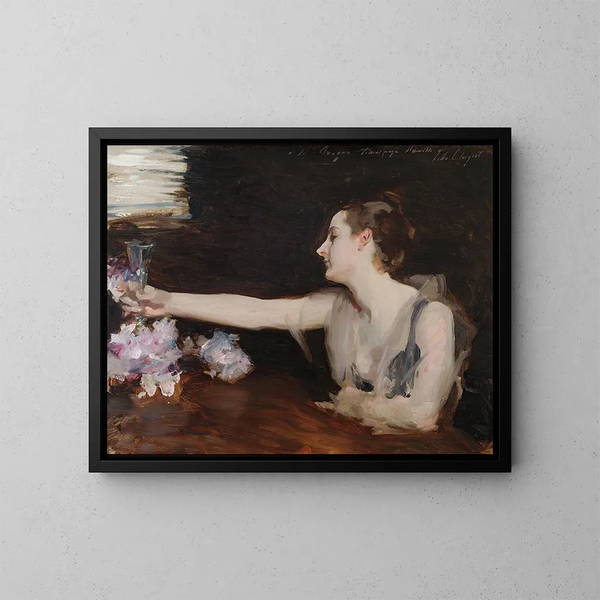Madame Gautreau som skålar - John Singer Sargent — inramlat konstverk på väggen