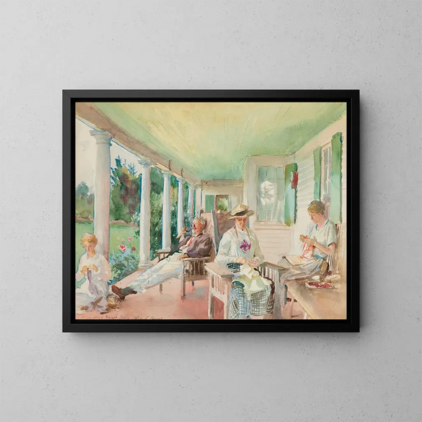På verandan - John Singer Sargent — inramlat konstverk på väggen