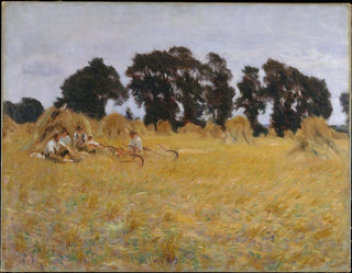 skördare som vilar i ett vetefält - John Singer Sargent — vy av konstverket