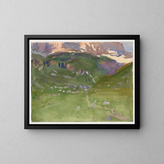 Alpes Sellar, Dolomites - John Singer Sargent — inramlat konstverk på väggen