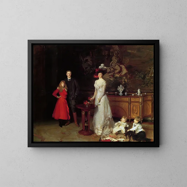 Sir George Sitwell, Lady Ida Sitwell och deras familj - John Singer Sargent — inramlat konstverk på väggen