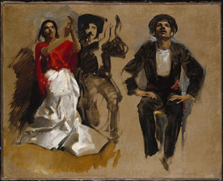 Studie för sittande figurer för El Jale - John Singer Sargent — vy av konstverket