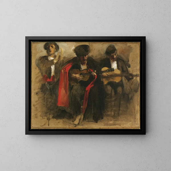 Studie för sittande musiker för El Jaleo - John Singer Sargent — inramlat konstverk på väggen