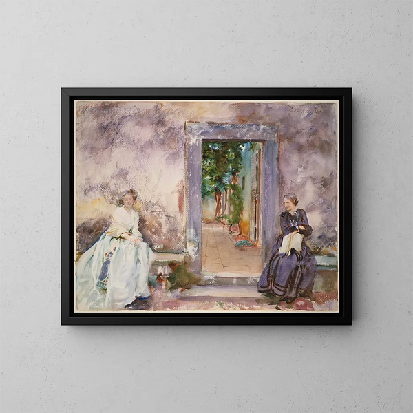 Le Mur de jardin - John Singer Sargent — inramlat konstverk på väggen