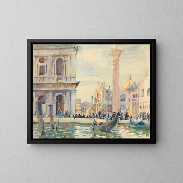 La Piazzetta - John Singer Sargent — inramlat konstverk på väggen