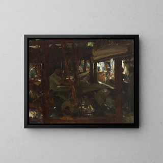 Les Tisserands - John Singer Sargent — inramlat konstverk på väggen
