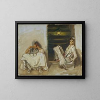 Två arabiska kvinnor - John Singer Sargent — inramlat konstverk på väggen