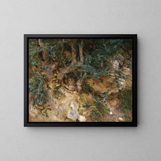 Chardons och örter på en kulle i Valldemossa, Mallorca - John Singer Sargent — inramlat konstverk på väggen