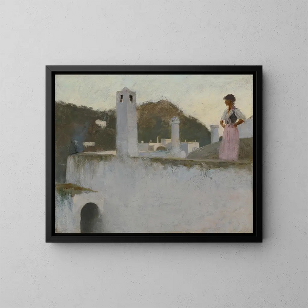 Vue de Capri - John Singer Sargent — inramlat konstverk på väggen