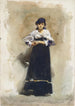 ung kvinna med svart kjol - John Singer Sargent — vy av konstverket