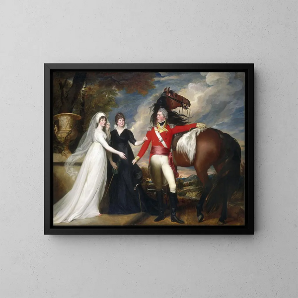 Colonel William Fitch och hans systrar Sarah och Ann Fitch - John Singleton Copley — inramlat konstverk på väggen