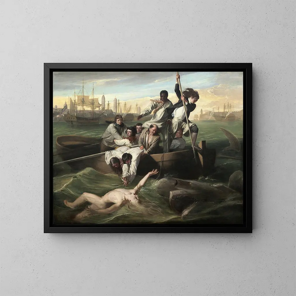 Watson och hajen - John Singleton Copley — inramlat konstverk på väggen