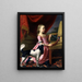 ung kvinna med en fågel och en hund - John Singleton Copley — inramlat konstverk på väggen