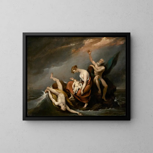 La dernière famille qui périt dans le déluge Genèse 7424 - John Trumbull — inramlat konstverk på väggen