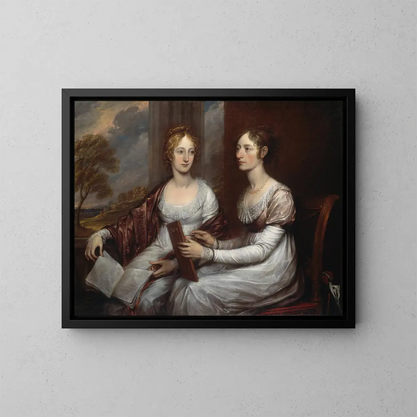 Les demoiselles Mary et Hannah Murray - John Trumbull — inramlat konstverk på väggen