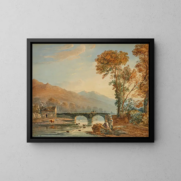 Pont de Beddgelert, Pays de Galles - John Varley — inramlat konstverk på väggen