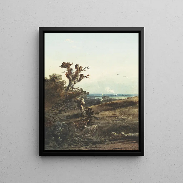 John Varley - Two Donkeys in a Landscape.webp