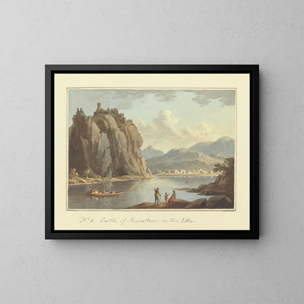 Château de Schrecstein sur l'Elbe - John Warwick Smith — inramlat konstverk på väggen