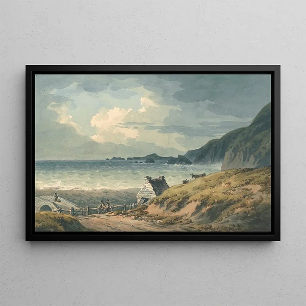 La Limite nord de la baie de St Brides - John Warwick Smith — inramlat konstverk på väggen
