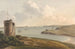 Vue depuis le Vidette près de Hakin sur Signal Hill, regardant au-delà de Nangle Point et Thorn Island, Pembrokeshire - John Warwick Smith — vy av konstverket