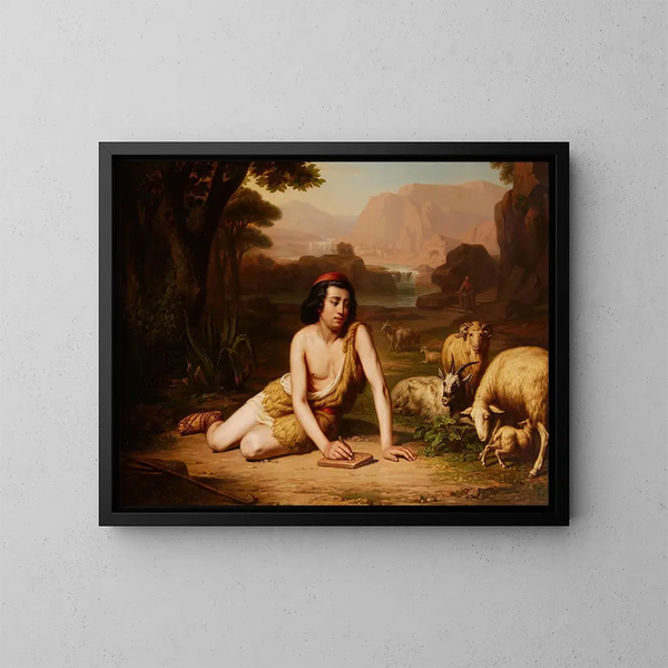 Giotto tecknar efter naturen - John William Godward — inramlat konstverk på väggen