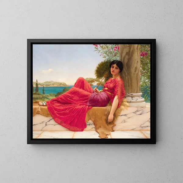 Adossé à une colonne - John William Godward — inramlat konstverk på väggen