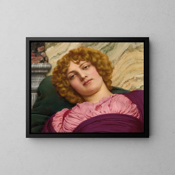 Myrhinna - John William Godward — inramlat konstverk på väggen